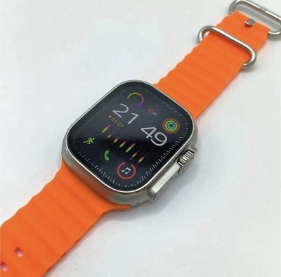 Apple Watch Ultra Titanium 49mm, Orange/Black Silicone Bands, GPS, Touch