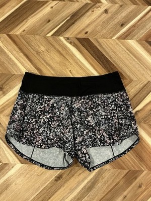 Lululemon Speed Up Shorts Size 6 Floral Spritz Multi Black Style W7AR6R Gym Run