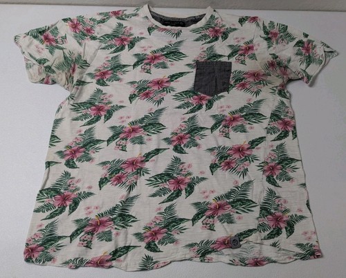 Free Planet T Shirt Men's XL Floral Print Flower Pattern Pocket Short Sleeve - Picture 1 of 7