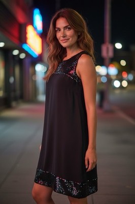 The Way of Chic Women Dress Sequin Black Size 1 (S equivalent) Party Classic