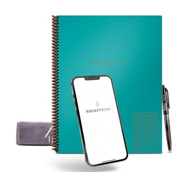 Rocketbook Matrix Reusable Graph Paper Notebook Letter 8.5x11 Teal MTX-L-K-CCE