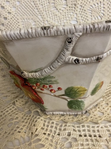 HTF Fitz and Floyd Hawthorne 11.5" x 6.5" Octagonol Display/Fruit Bowl - Picture 8 of 16