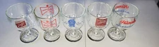 Set of  5 Vintage Glass Beer Glasses, Budweiser, Pabst, etc