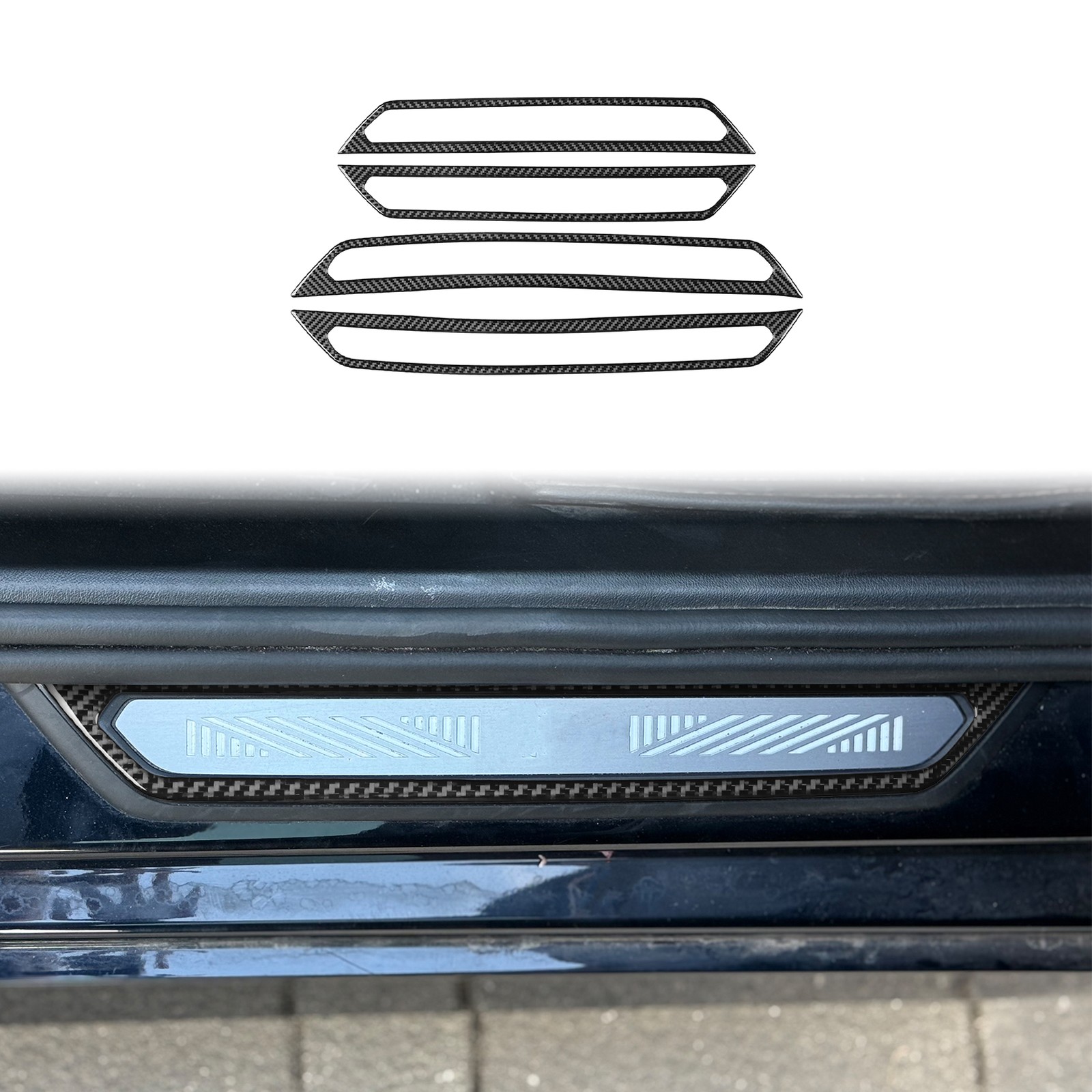 Real Carbon Fiber Interior Door Sills Trim For BMW 5 i5 G60 G68 2024-2025