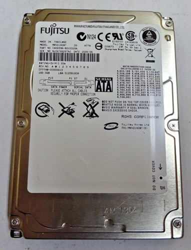 FUJITSU *** MHV2160BT *** 160 GB *** SATA HDD Notebook 2,5 Zoll #NFP1517