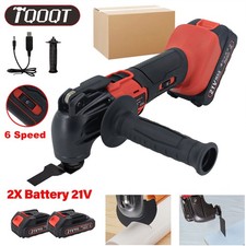 21V Cordless Oscillating Multi Saw Tool 6 SPEED +2 Battery & USB Charging Cable
