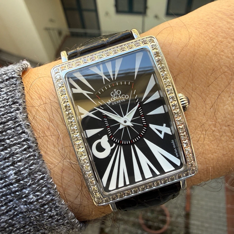Orologio Uomo Gio Monaco Angelo Small Diamonds forma 28x38mm ref: 240 ETA 1062 Foto 2 de 4