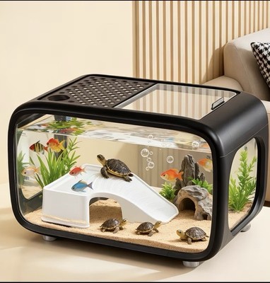 Modern Large Transparent Aquarium | 360-Degree Panoramic Viewing, Easy-to-Clean