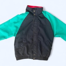 90s black and green vintage windbreaker jacket