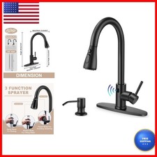 Herogo Motion Sensor Kitchen Faucet with Pull Down Sprayer Matte Black