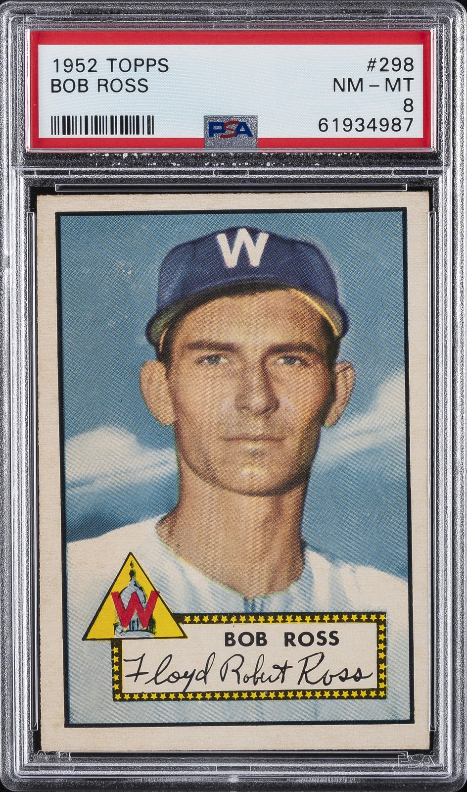 1952 TOPPS #298 BOB ROSS PSA 8