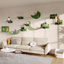 Homiflex 13-in-1 Cat Wall Shelves, Wall Mounted Cats Furniture Set with Plush...