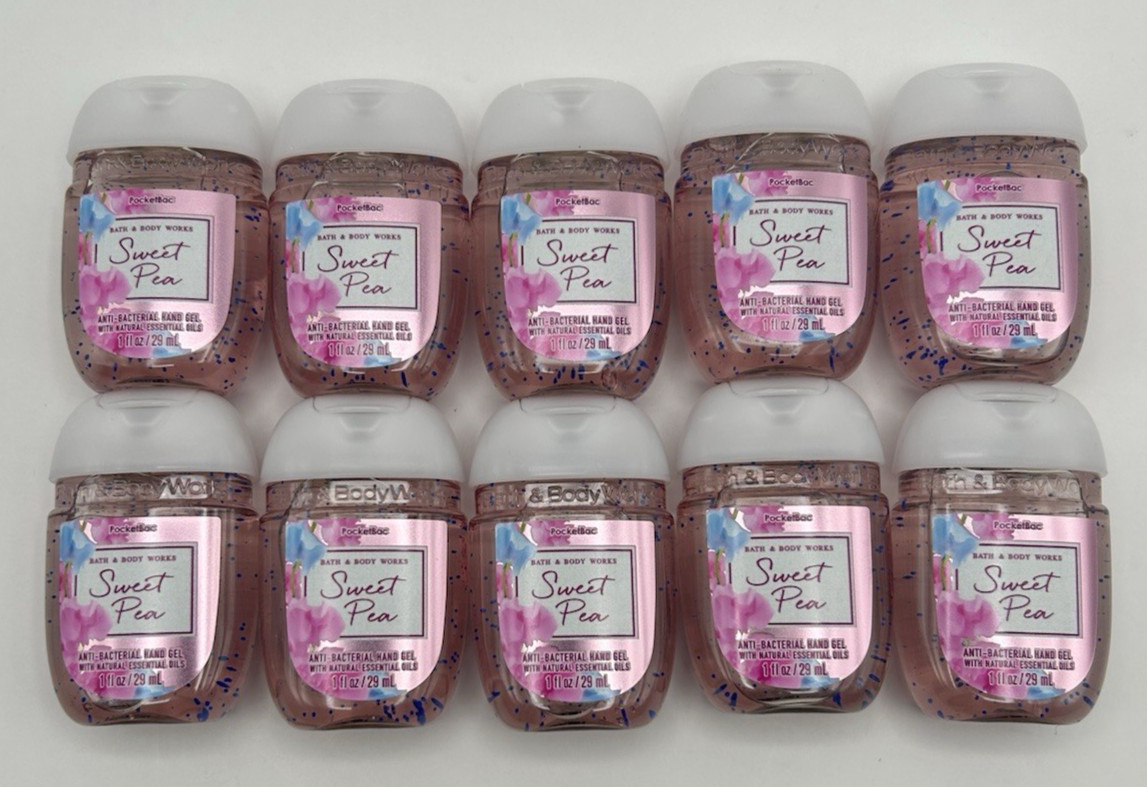 NEW 10 Pack SWEET PEA PocketBac Hand Sanitizers 1 oz Bath & Body Works Lot of 10