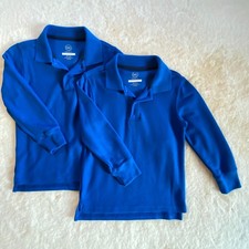 Wonder Nation boy's size 5 blue long-sleeve polo 2 shirts bundle school uniform