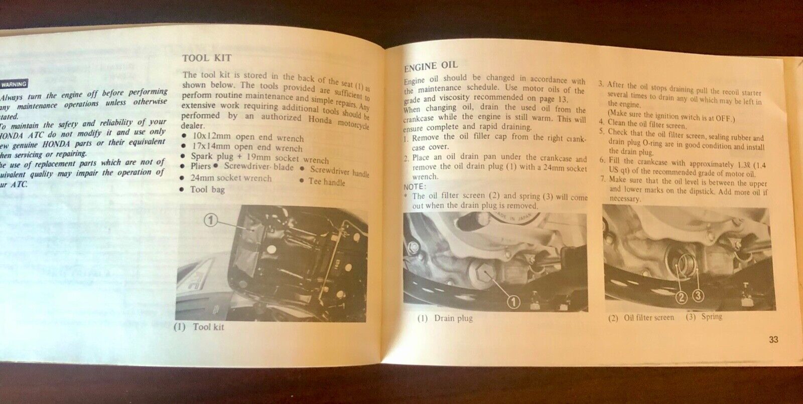 1981 Honda ATC 200 Owner's Manual Trike
