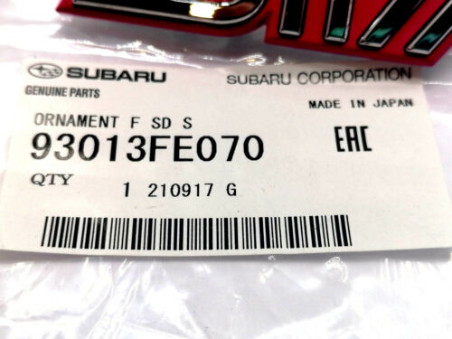 93013FE070 ORIGINALE PER SUBARU IMPREZA WRX STI 02-STI ROSA GRIGLIA BADGE PLA... - Picture 2 of 5