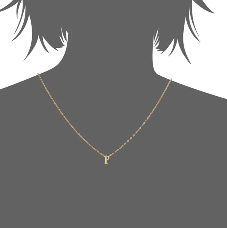Collar colgante inicial Gorjana W1005 alfabeto dorado P para mujer Foto 2 de 3