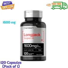 Longjack 1600 mg, Longifolia Root Extract, by Horbäach, 120 Capsules (Pack of 1)