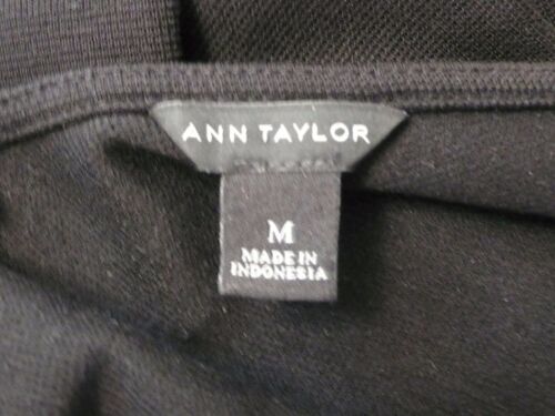 ANN TAYLOR Women's Black Knit High Neck Open Back Long Sleeve Tunic Blouse Sz M - Picture 5 of 5