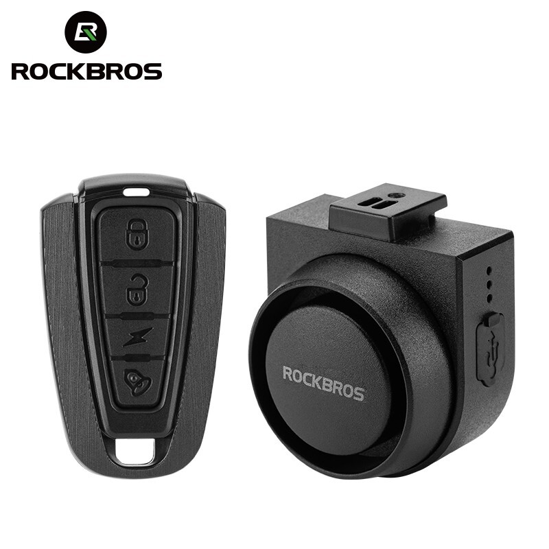 (New) ROCKBROS Bike Bell Alarm Horn w/Remote, USB Rechargeable, Waterproof, Anti-Theft (21.08 USD)
