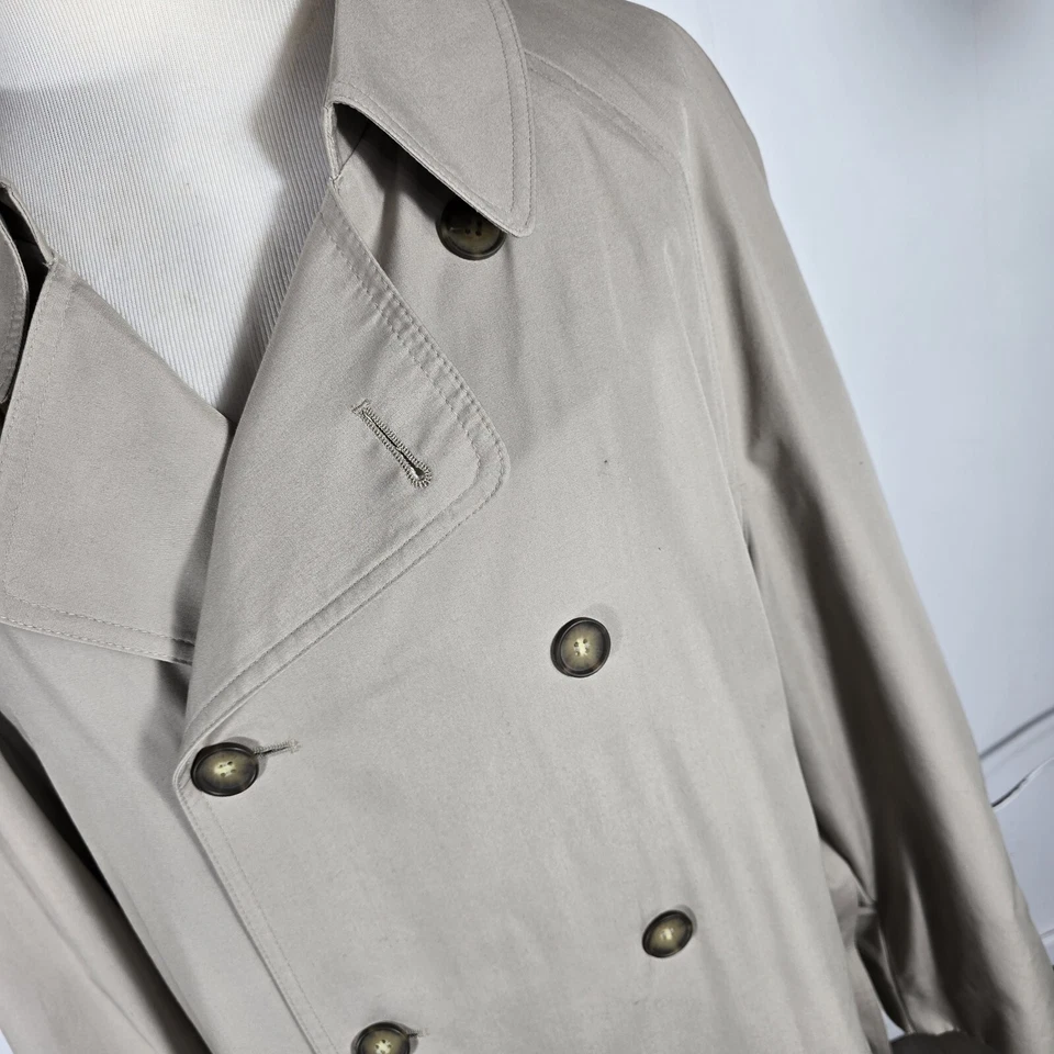 London Fog 男式 44L 围攻拉链衬里棉聚尼龙长风衣 SH1 — 第 4/4 张图片