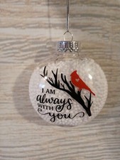New "I am Always with You" Christmas Tree Ornament Winter Red Cardinal Memorial