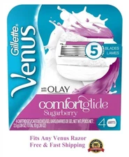 4 Gillette Venus Olay Razor Blades Comfortglide Refills Cartridges Sugarberry