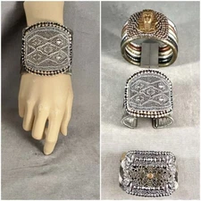 Wide Antique Georgian, Victorian French Cut Steel Cuff Bracelet , 2 Styles, Tut