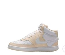 Nike Court Vision Mid Mens 9 Womens 10.5 2 Tone White Beige