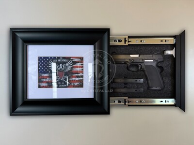 Hidden Storage Photo Frame for Gun and Valuables 14-1/2'' x 12-1/2'' / Black