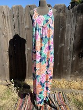 vintage gossard artemis nightgown in a watercolor design size large