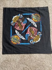 Vintage Harley Davidson Bandana Eagle American Flag USA 21  x 21  