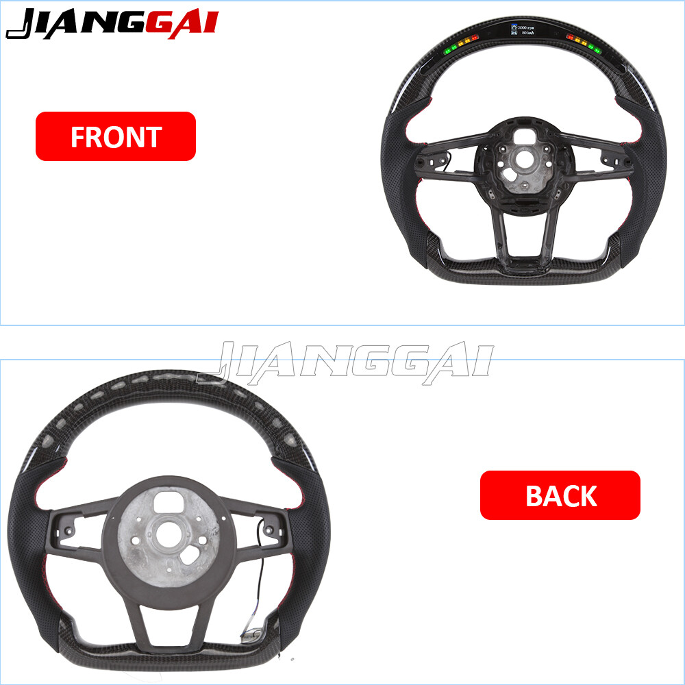 Real Carbon Fiber LED Sport Steering Wheel Fit Audi R8 TT TTS TTRS 2016-2023