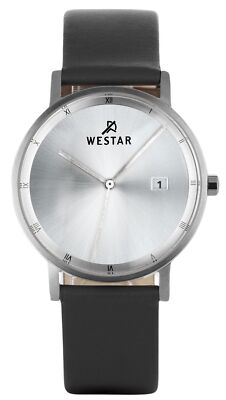 Westar-Profil Lederarmband Silber Zifferblatt Quarz 50221STN107 Herrenuhr
