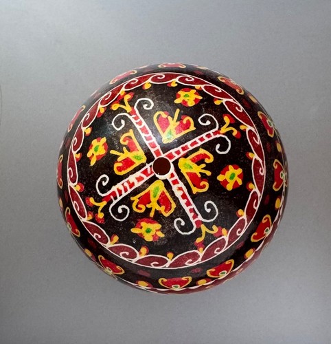 Goose Pysanky, Easter Egg Written on Shell, Wax Resist Dyed, Style #25J - Picture 5 of 6