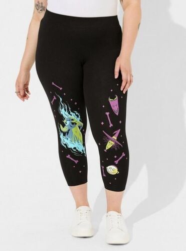 Disney Torrid Black Nightmare Before Christmas Graphic Crop Leggings NWT New 1X