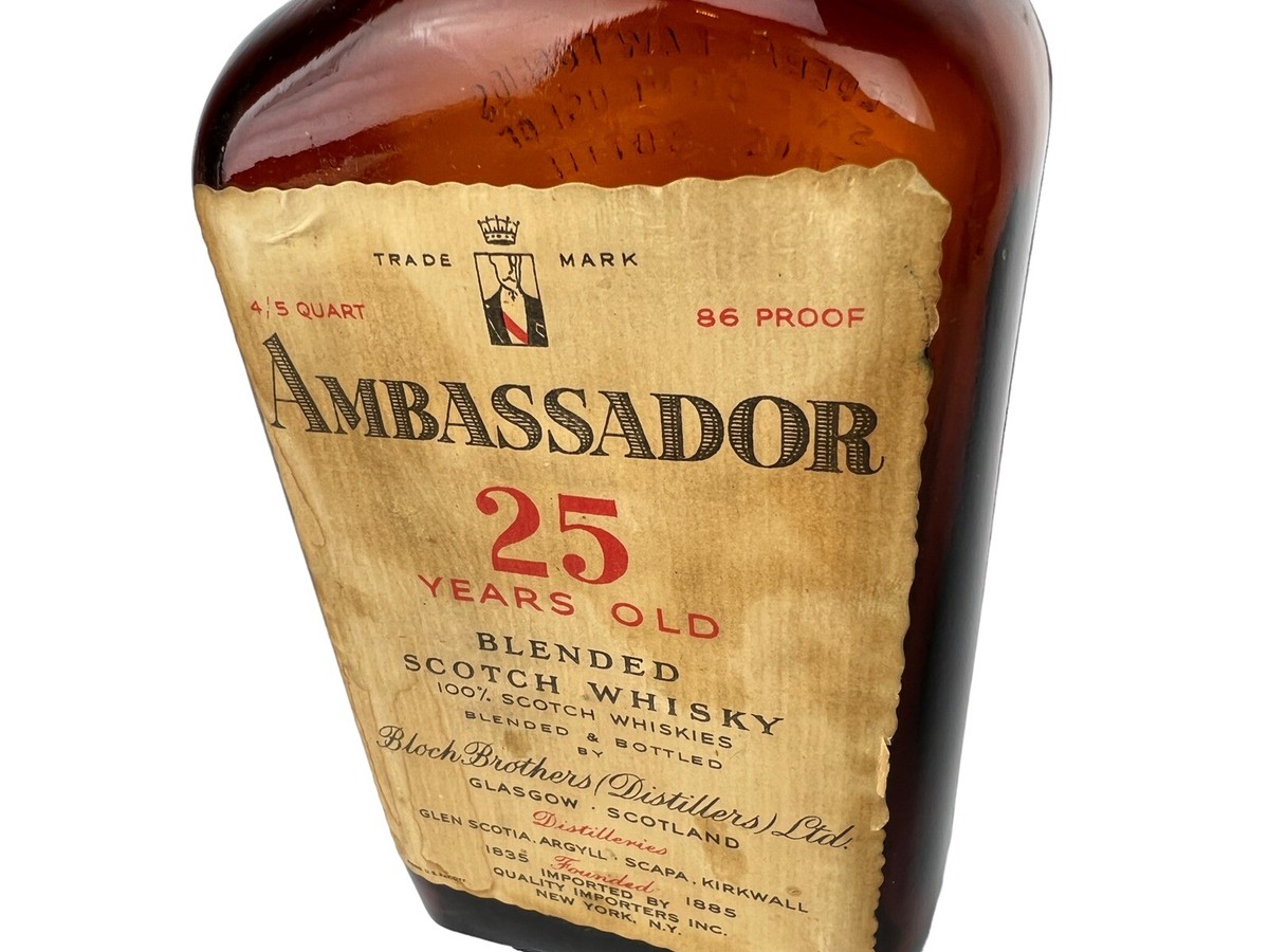 ambassador 25 blend Scotch ウィスキー Vintage 1950's AMBASSADOR 25 Year Scotch Whiskey EMPTY 4/5