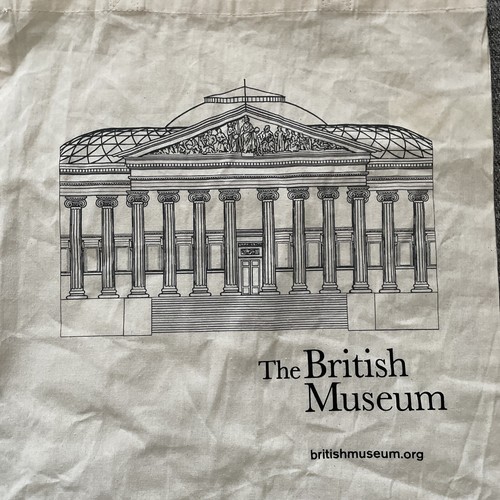 New British Museum UK Cotton Tote Bag Open Top 11" tall x 14" - 第 2/4 張圖片