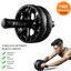 thumbnail 1 - Ab Roller Exercise Dual Wheel Home Gym Workout Equipment Abdominal Core Fitness