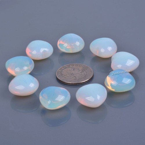 20mm Gemstone Rock crystal puff LOVE hearts Crystal healing Reiki pocket stone - Picture 9 of 149