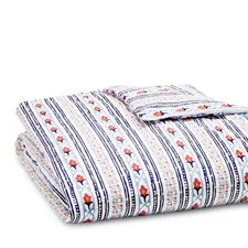 JOHN ROBSHAW GOPALA TWIN DUVET COVER 1 SHAM SET ROSE TULIP FLOWER CORAL RED BLUE