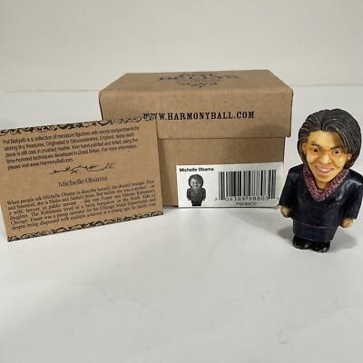 Harmony Ball Pot Bellys Historicals MICHELLE OBAMA Figurine PBHMO2 New Box Card