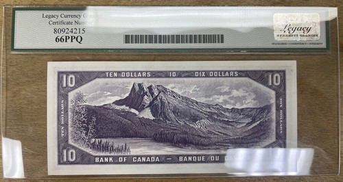 1954 Bank of Canada $10 Devil's Face Note - BC-32a - Legacy Gem New 66 PPQ - Picture 2 of 2