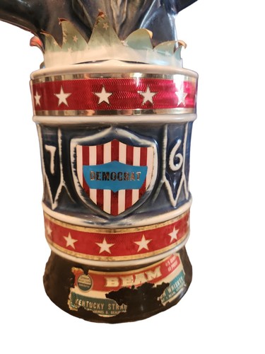 Jim Beam Democrat Donkey Decanter Whiskey 1976 Presidential Bicentennial Empty - Picture 5 of 10