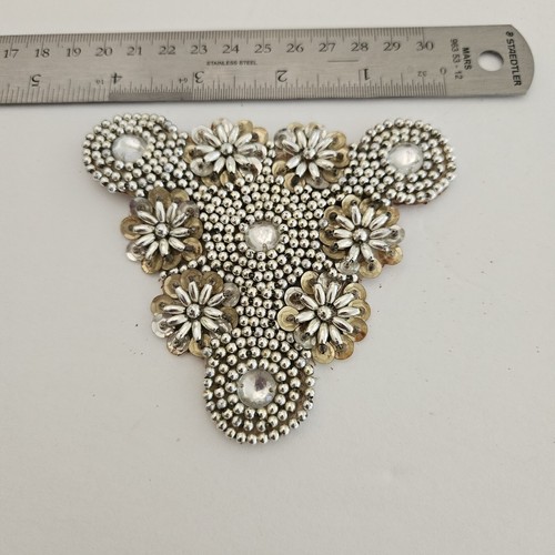 Aplique de plata vintage con cuentas a mano (2) - Imagen 2 de 2