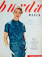 vecchio quaderno di moda Burda n.6/1958 con motivo tagliato, abiti da ballo abiti da cocktail