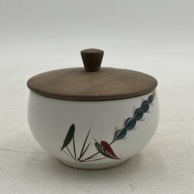 Denby Greenwheat Signed Albert Colledge RARE Sugar Bowl W/  Lid 1950's EUC Mint