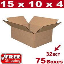 75- 15x10x4 Cardboard Boxes Mailing Packing Shipping Box 32ECT Corrugated Carton