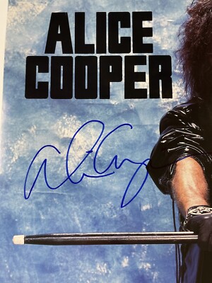 Alice Cooper Rare Authentic Signed Poster Trash 1990 Classic Rock