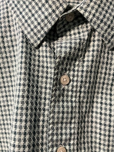 Tasso Elba Cotton Button Men Shirt L 16- 16 1/2 Long Sleeve Green - Picture 7 of 7